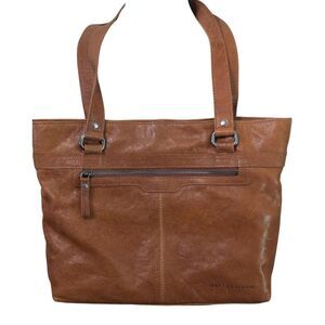 Spikes & Sparrow Cognac Leather Tote Bag w/ Laptop Sleeve